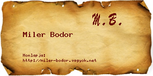 Miler Bodor névjegykártya